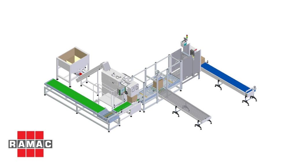 box weighing and packaging line