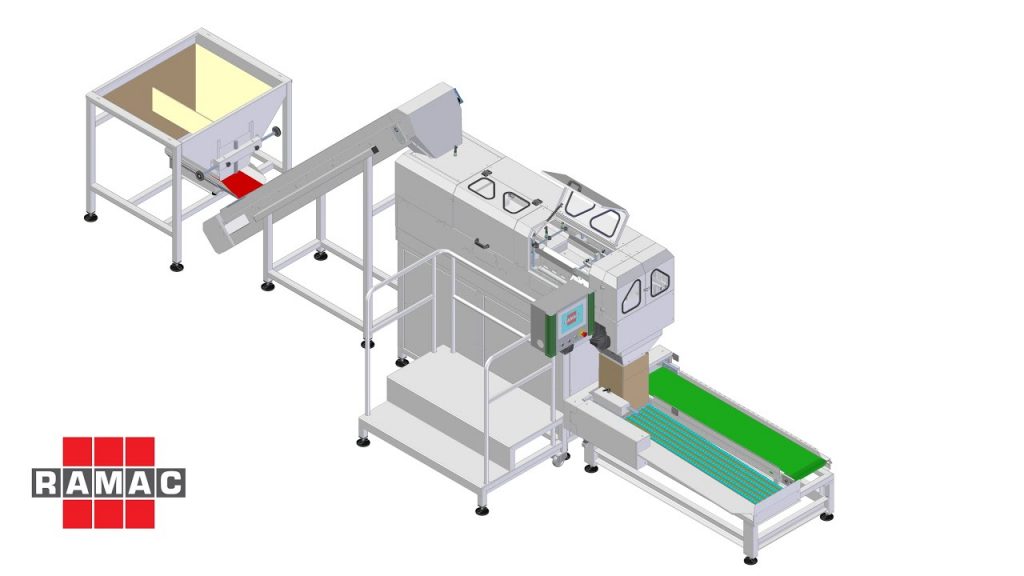box weighing and filling line