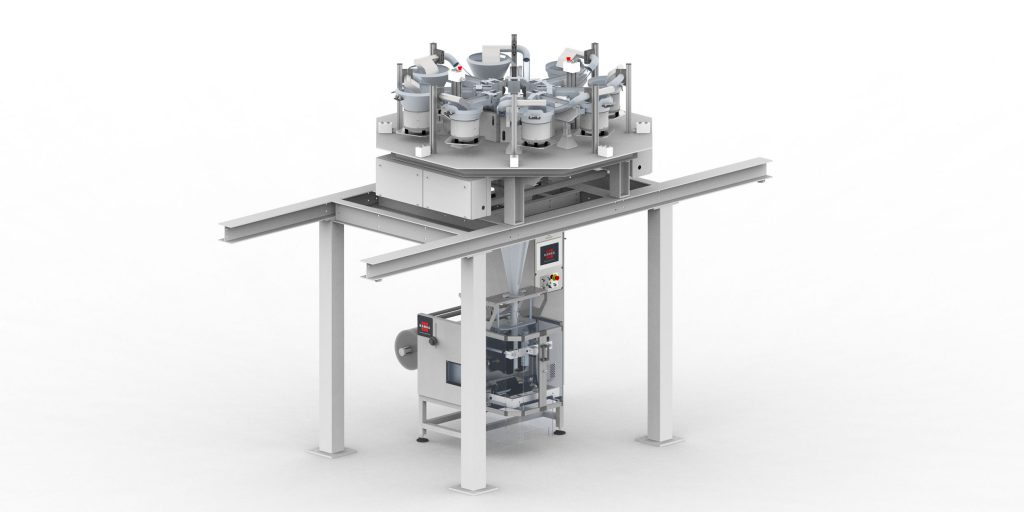 Automatic Kit Packaging Line with Mezzanine Counting Stations