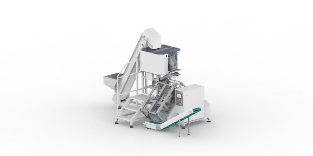 Automatic Packaging Line with Single Counting Module mounted above the VFFS bagging machine