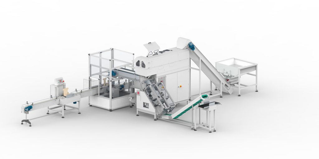 Automatic weighing/counting system with linear vibrating channels, for packaging in bags and boxes