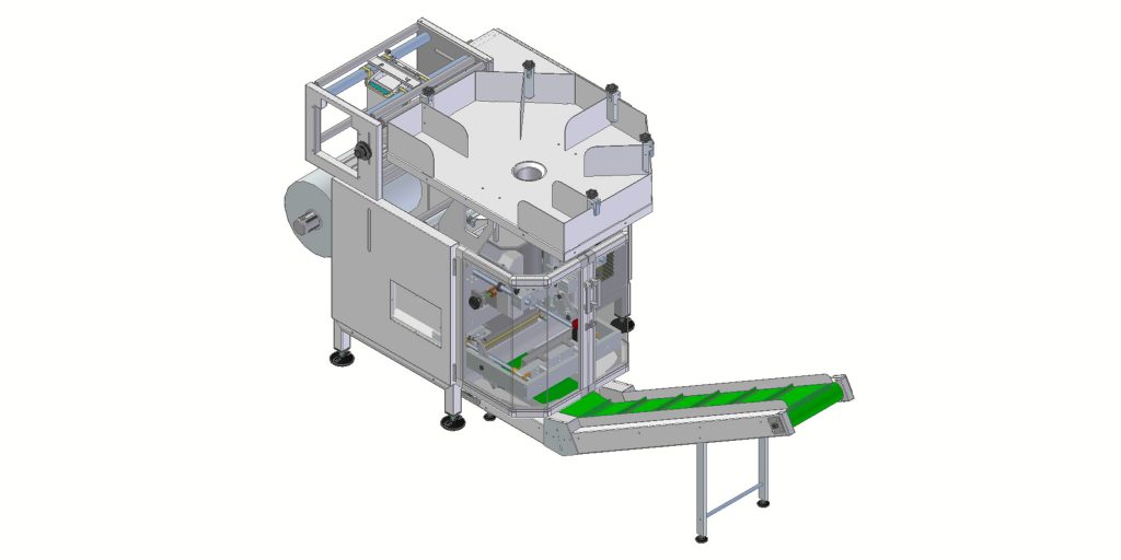 Semi-automatic packaging machine with manual loading table