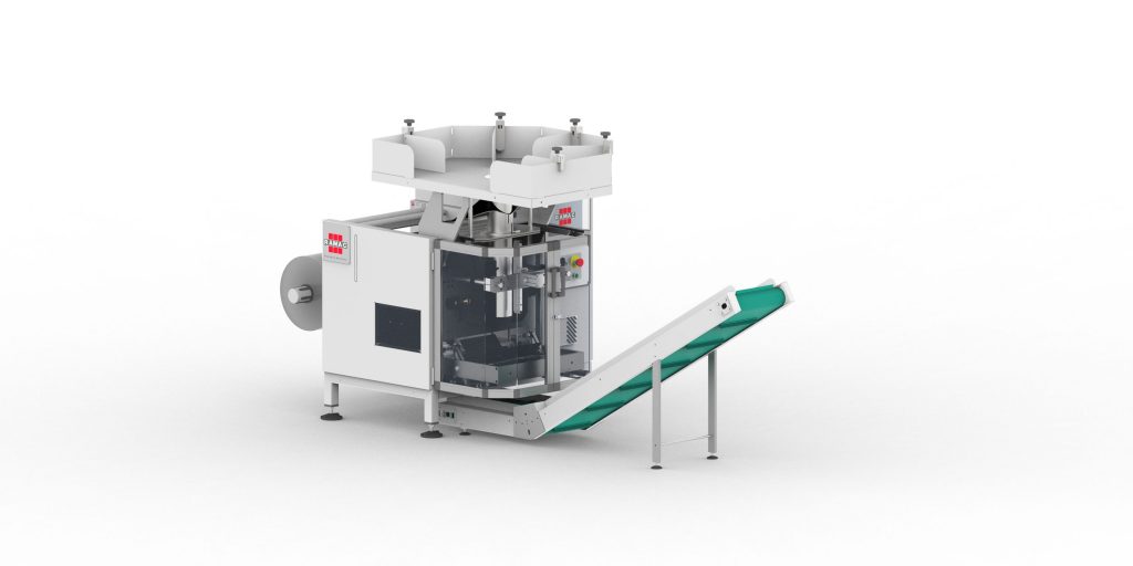 Semi-automatic packaging machine with manual loading table